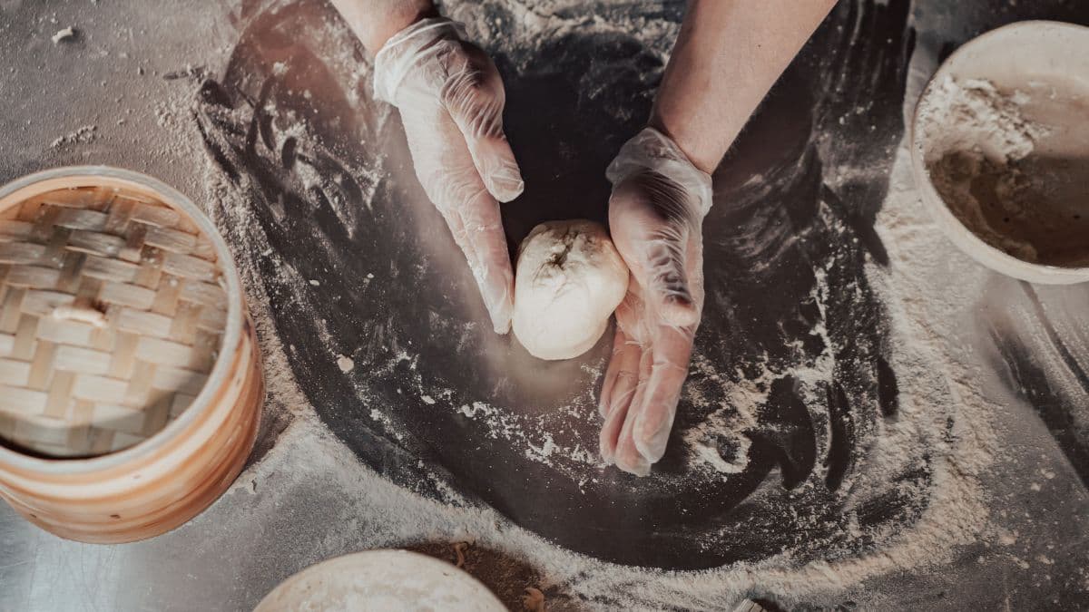 A man working with the dough