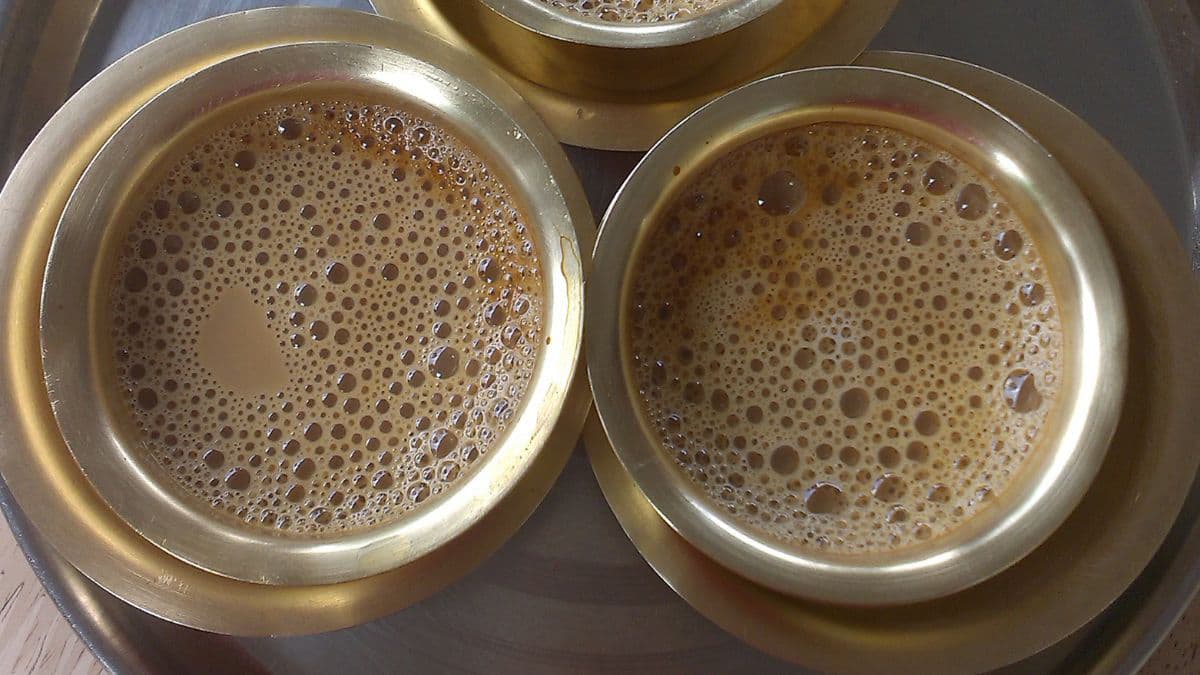 Filter coffee in a plate