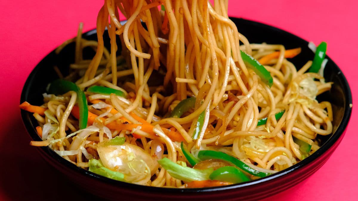 Khapli wheat flour vegetable hakka noodles.