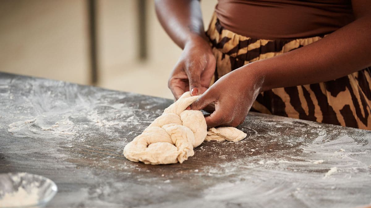 Smooth dough being kneaded well 