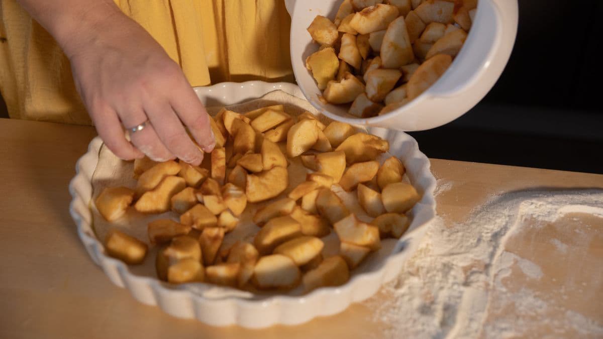 Preparing homemade apple pie