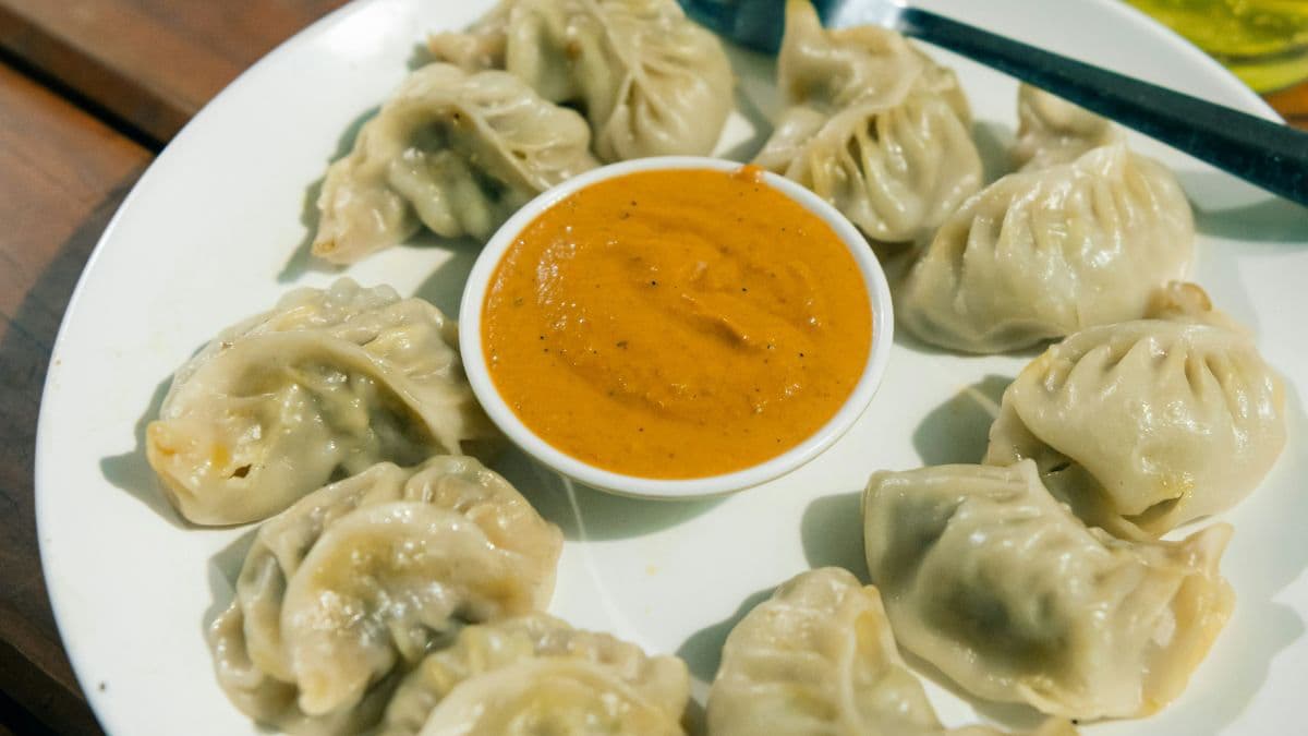 Sriracha mayo with dumplings.