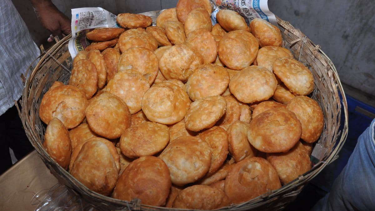 Flaky khasta kachori with spiced filling