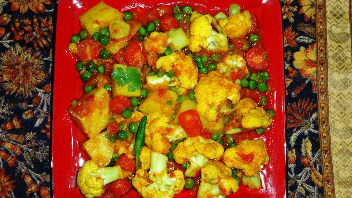 Gobhi sabzi on a plate