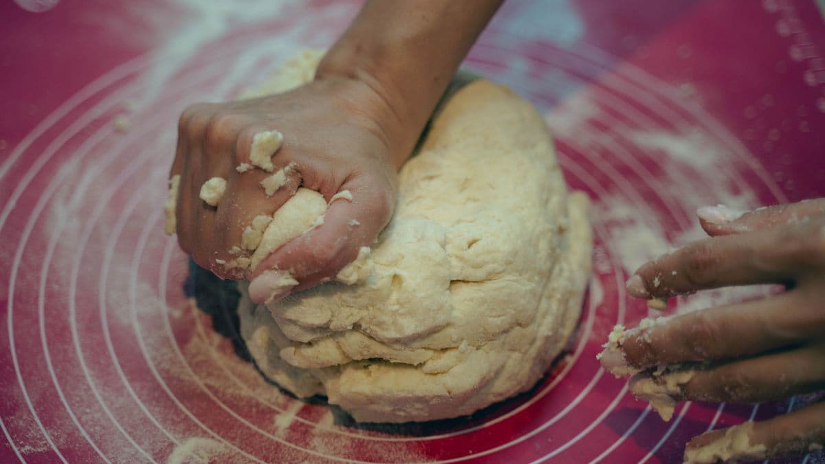 Kneading the dough