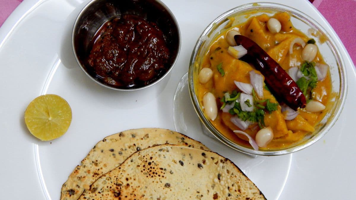Dal dhokli served on a plate