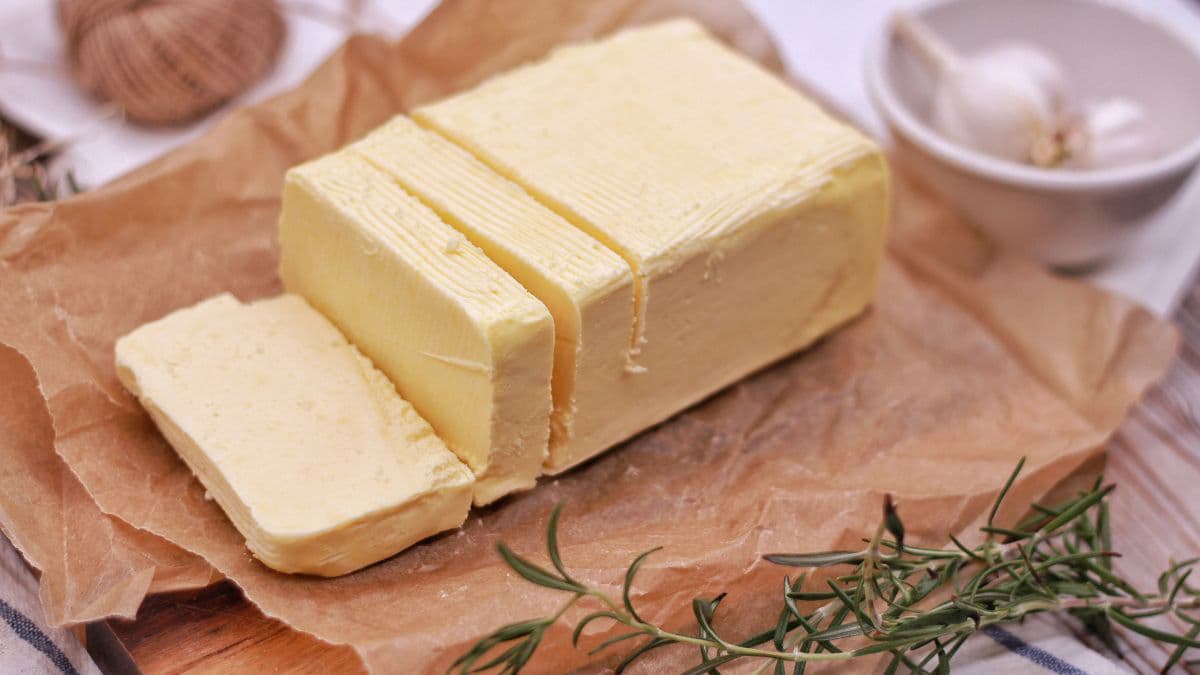 Butter on parchment paper