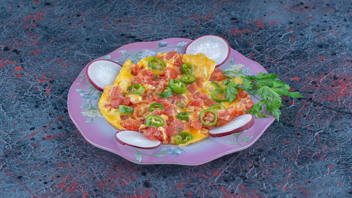 Plate of omelette