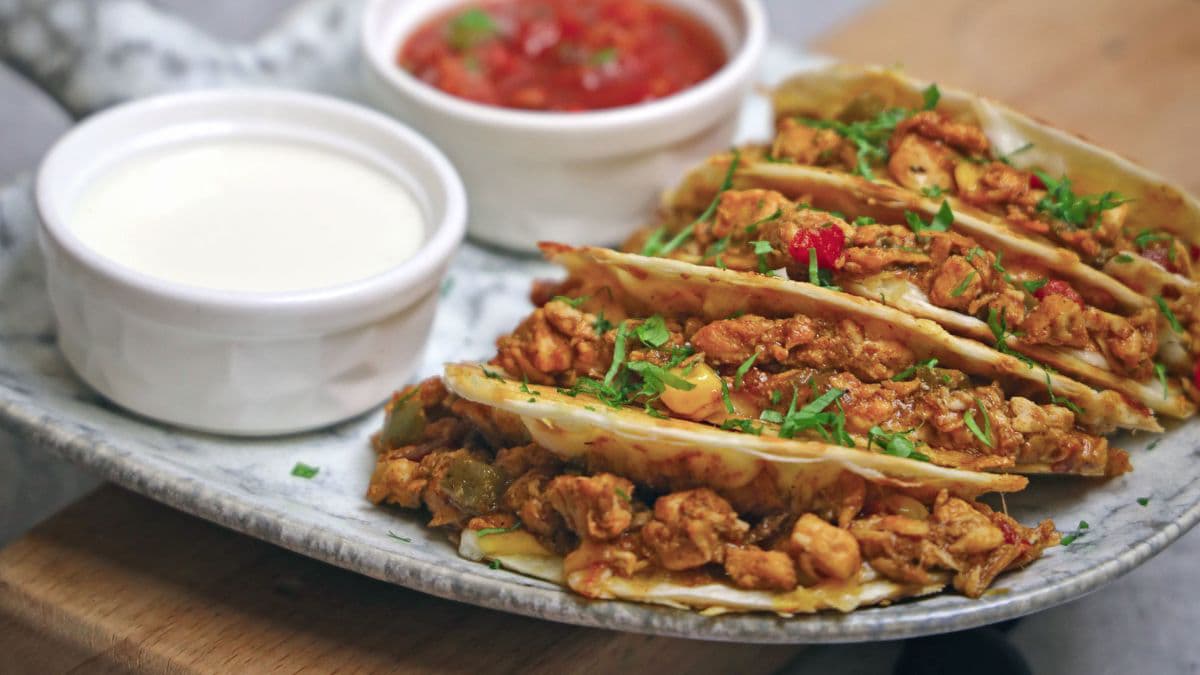 Baked chicken tacos.