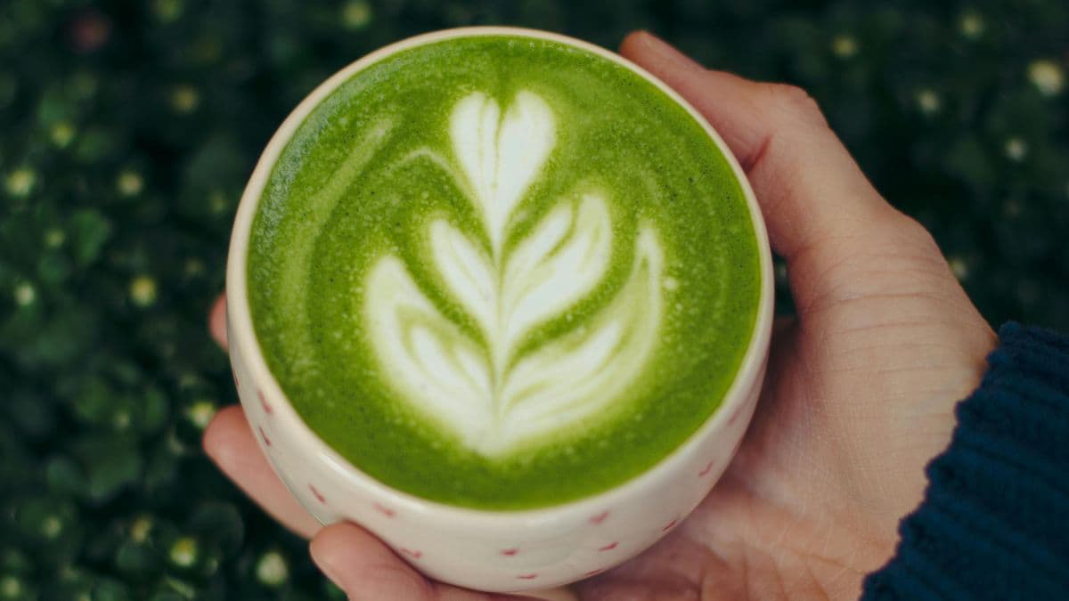 Matcha coconut milk latte.