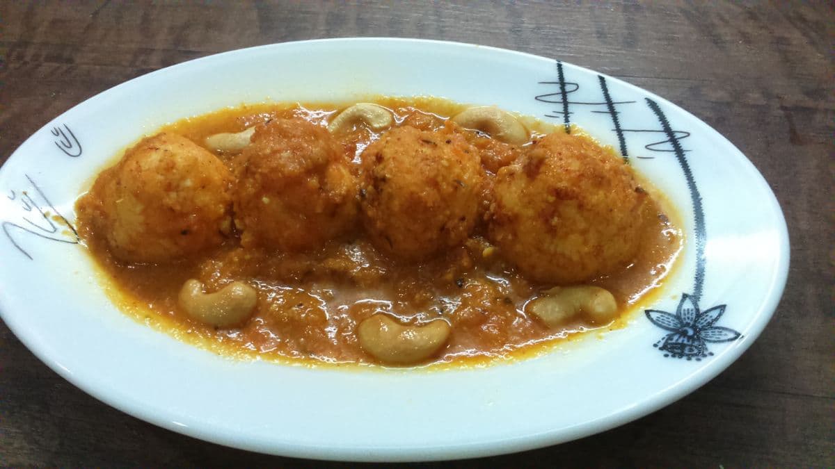 Paneer kofta on a plate