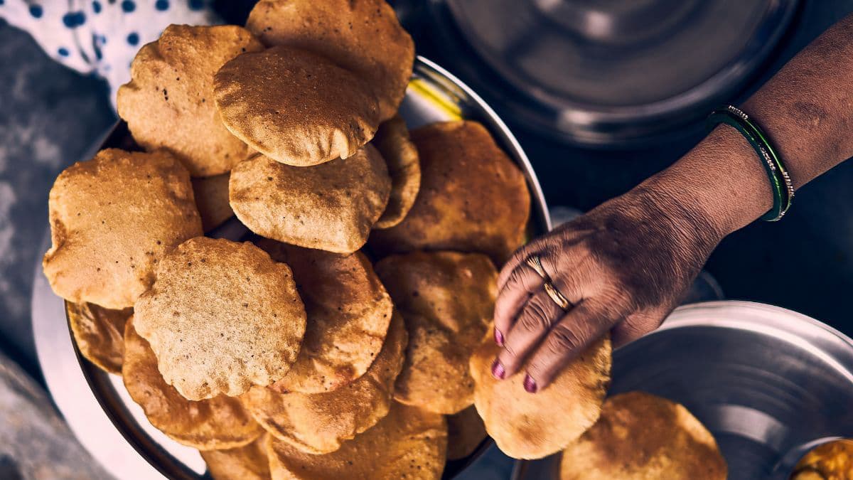 Sweet poori on the plate