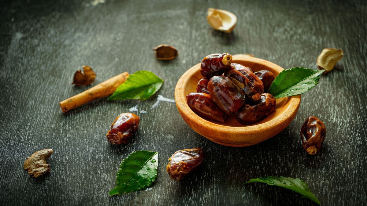 Fresh dates served in a bowl 