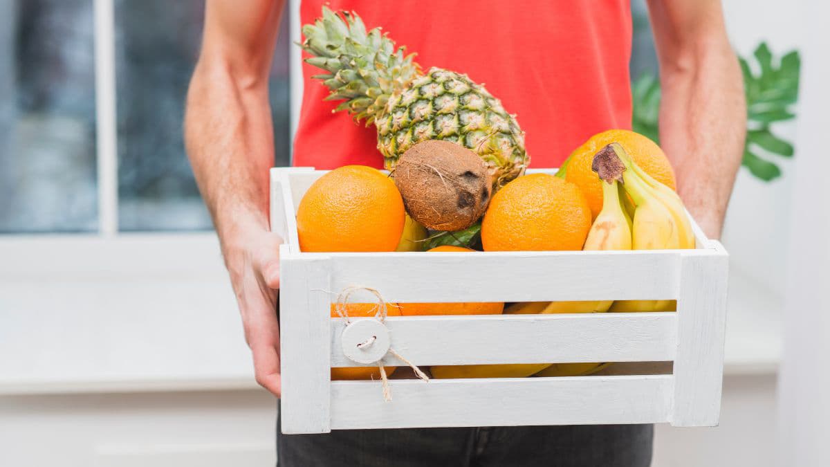 Fresh produce in a hamper