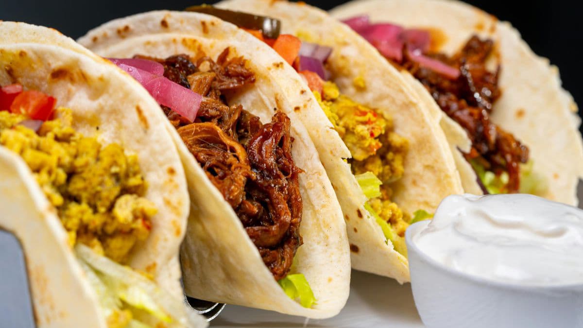 Tacos with different fillings. 