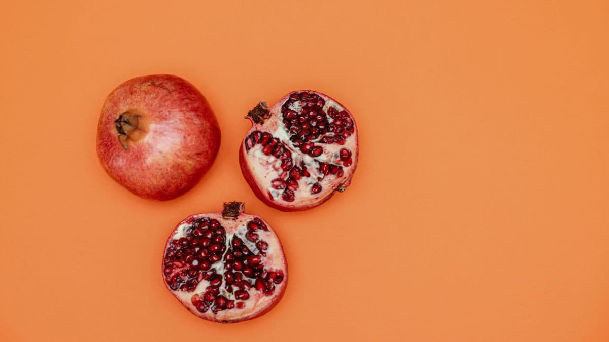Pomegranates with bright red seeds 