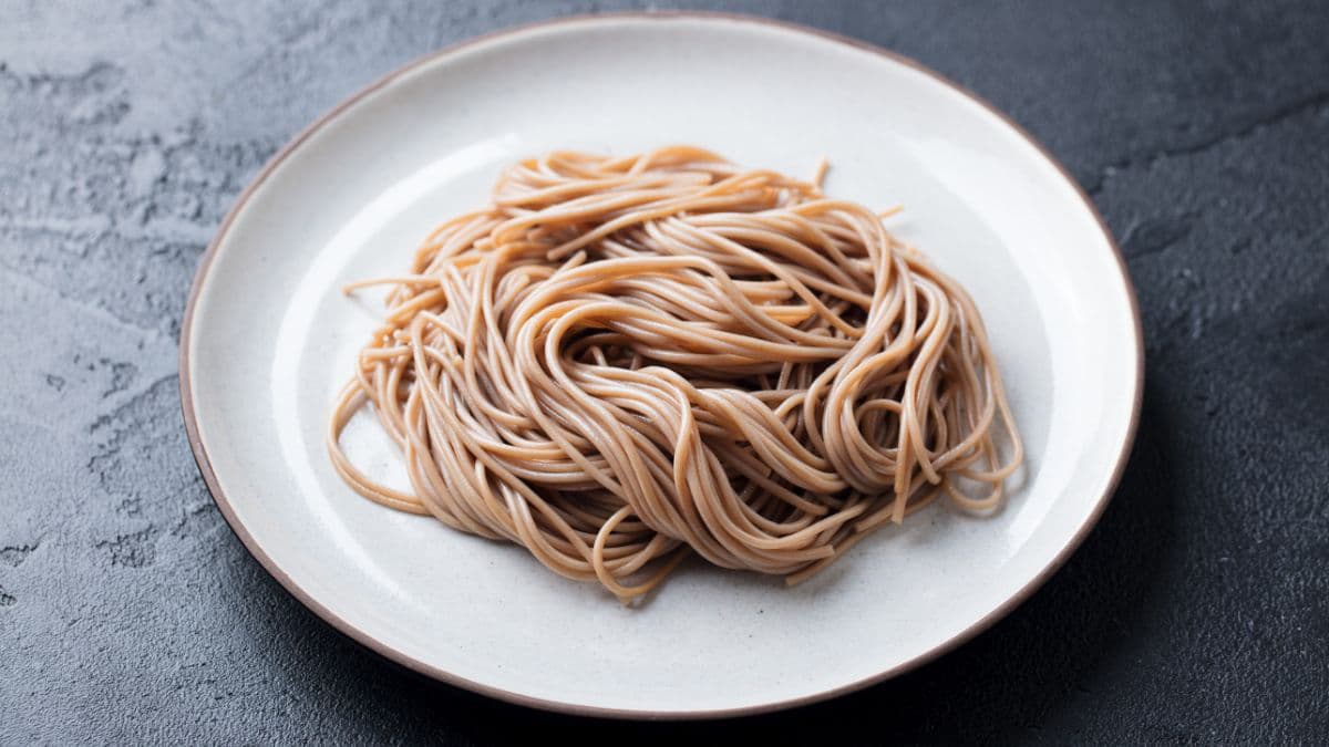 Plate of soba noodles