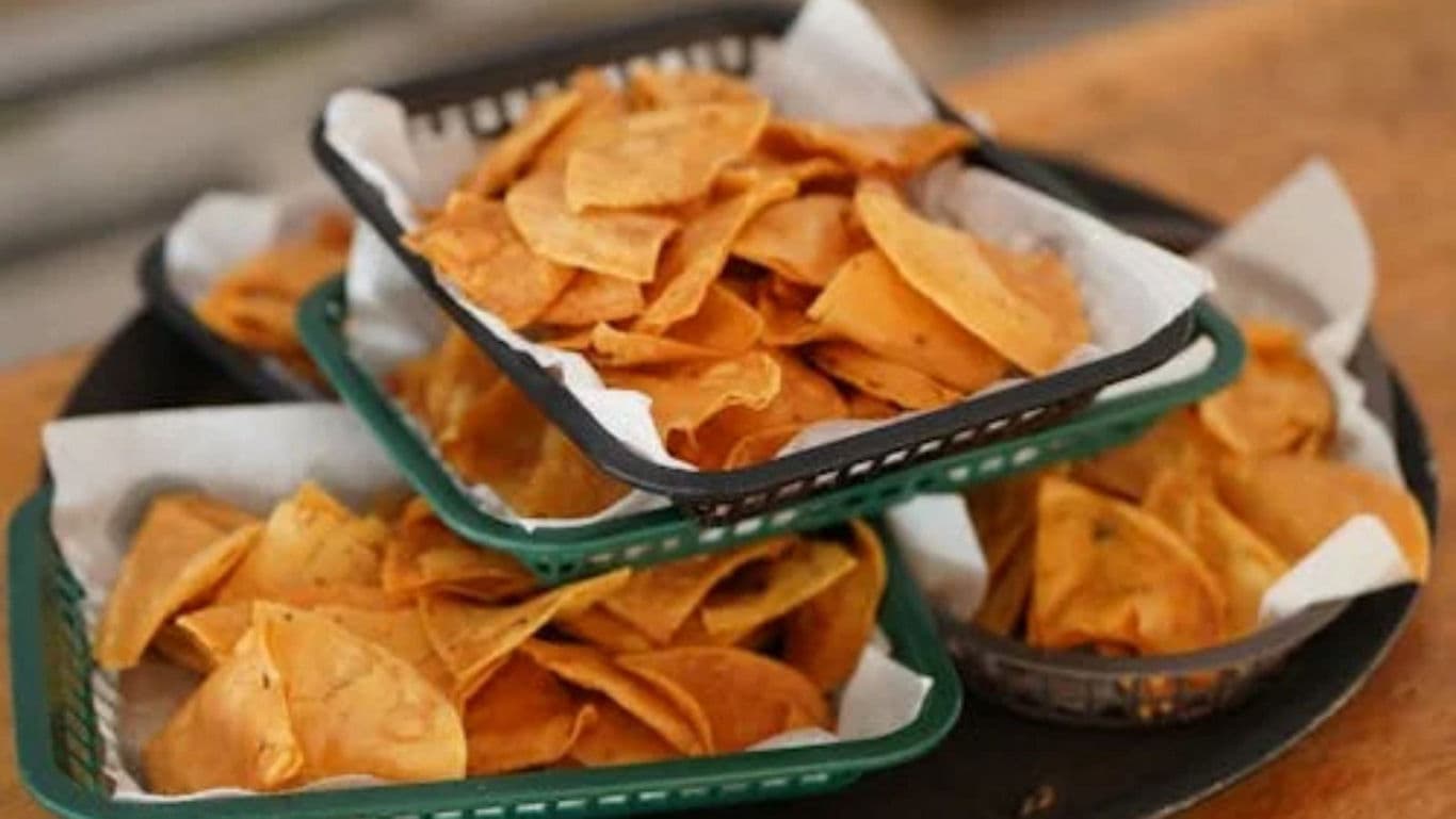 Crispy Tortilla Chips Served in Paper-Lined Baskets