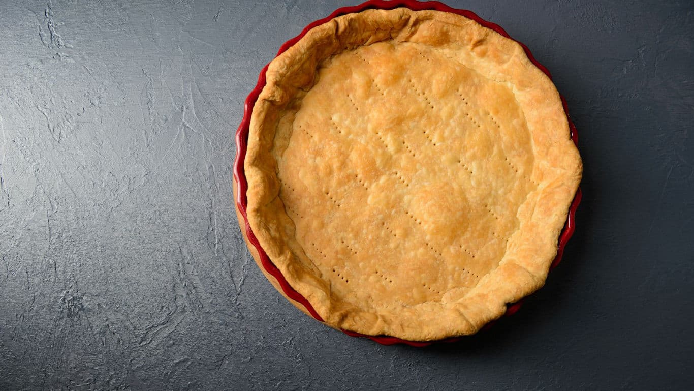 Baked Empty Pie Crust in Red Dish