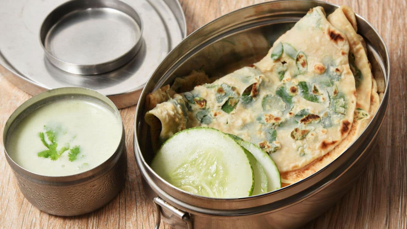 Stuffed paratha for kids in tiffin