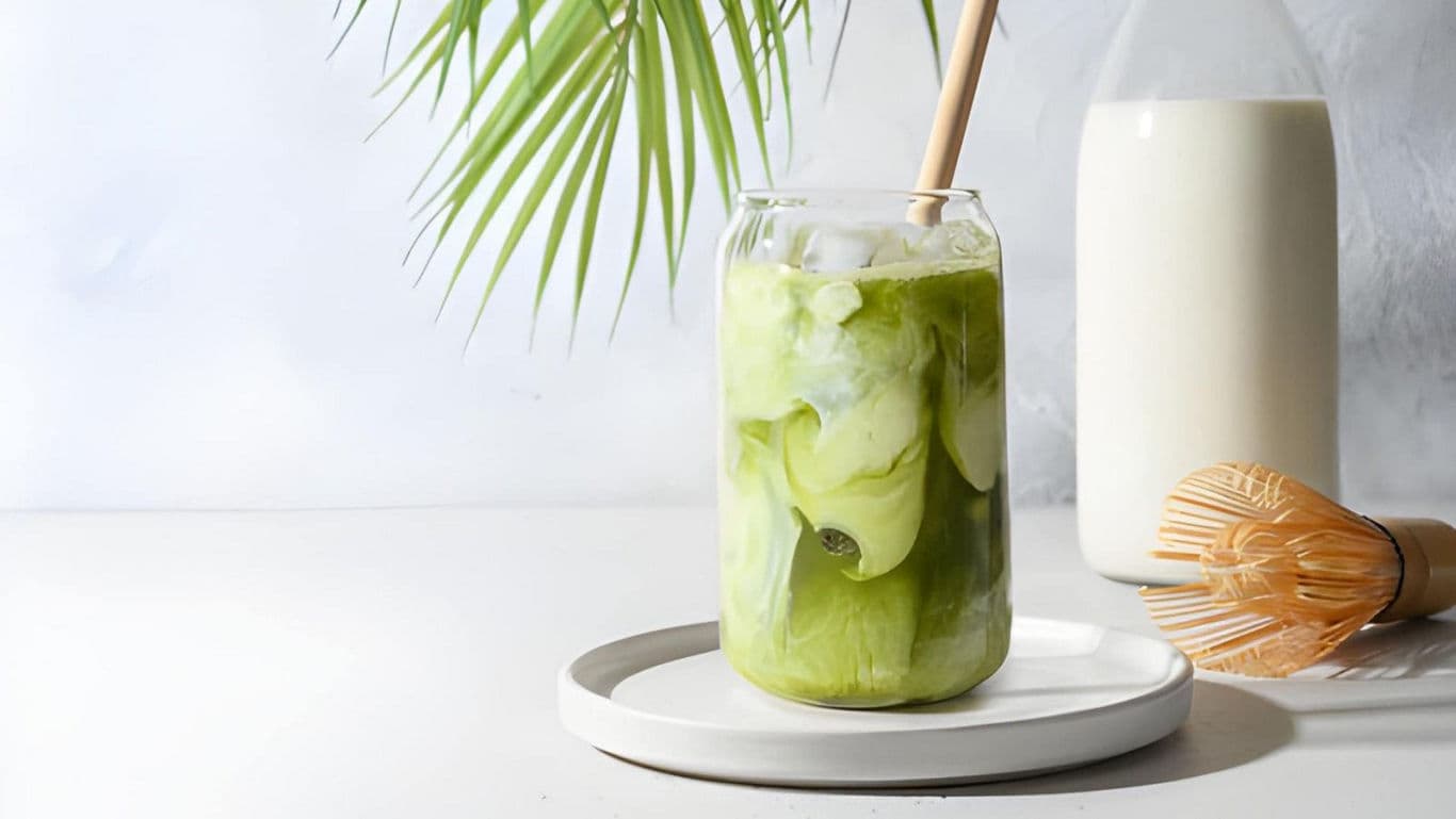 Summer iced coffee with matcha.