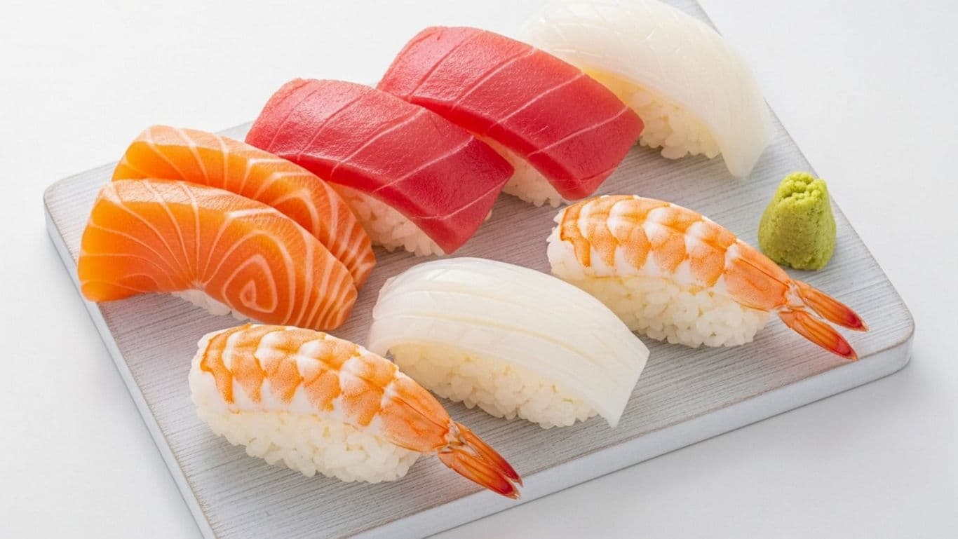 Assorted Sushi Platter with Wasabi