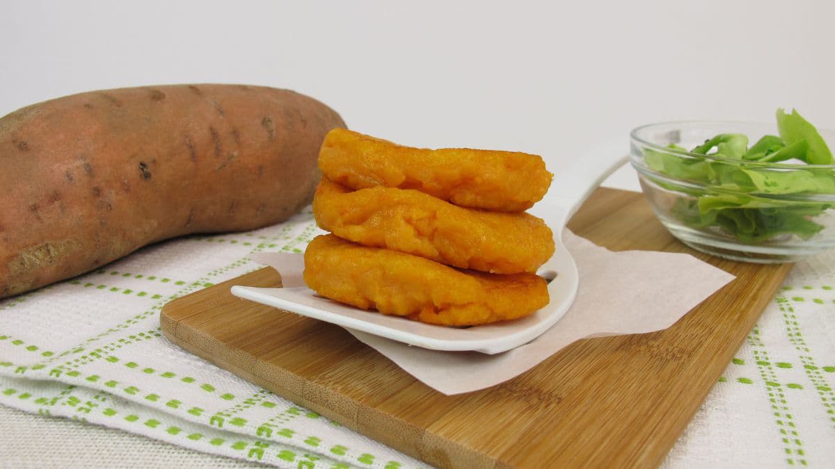 Stack of sweet potato pancakes