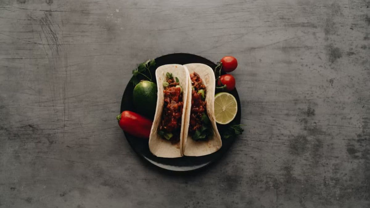 2 tortillas on a plate
