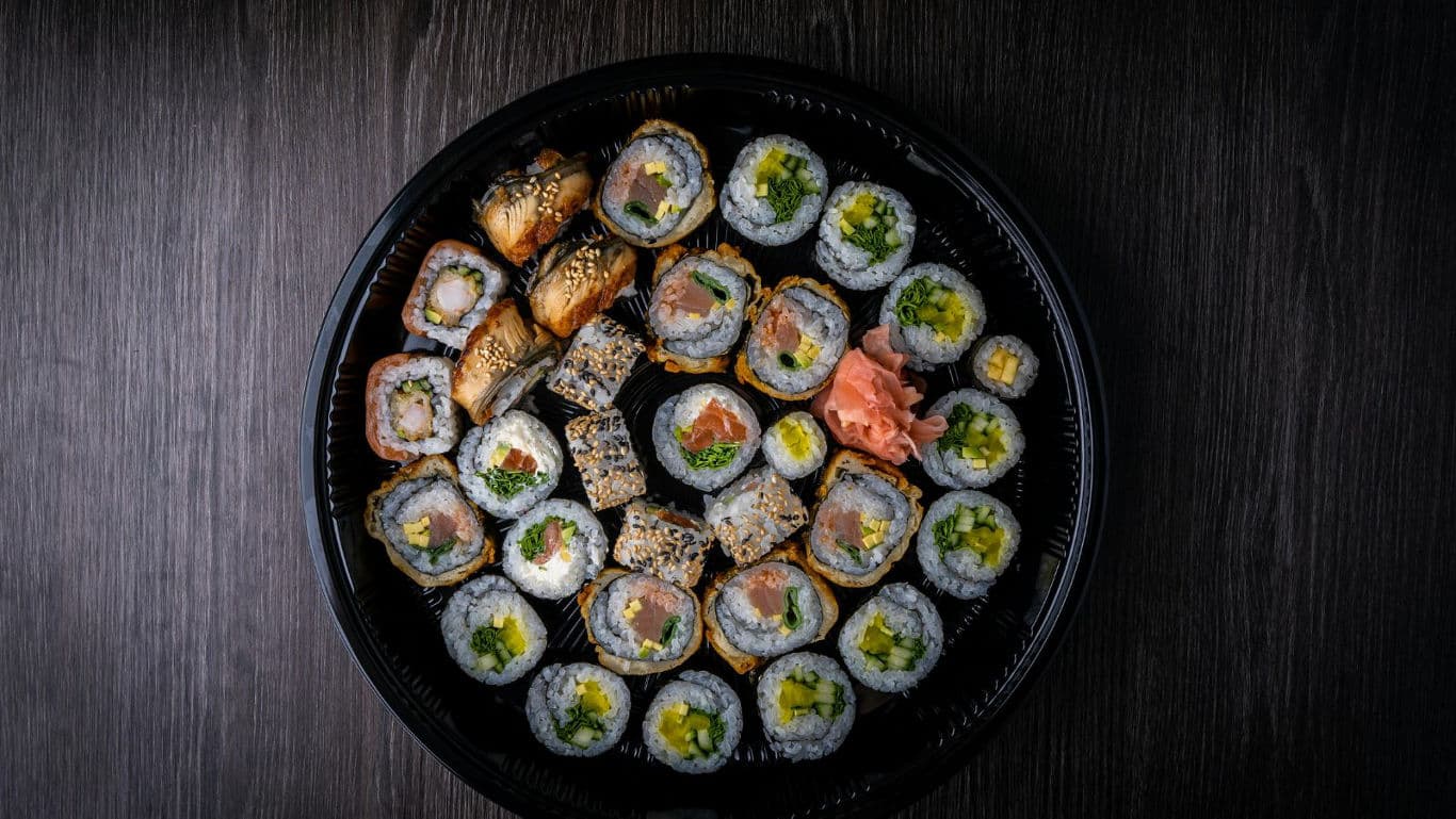 Assorted Sushi Platter with Rolls and Nigiri
