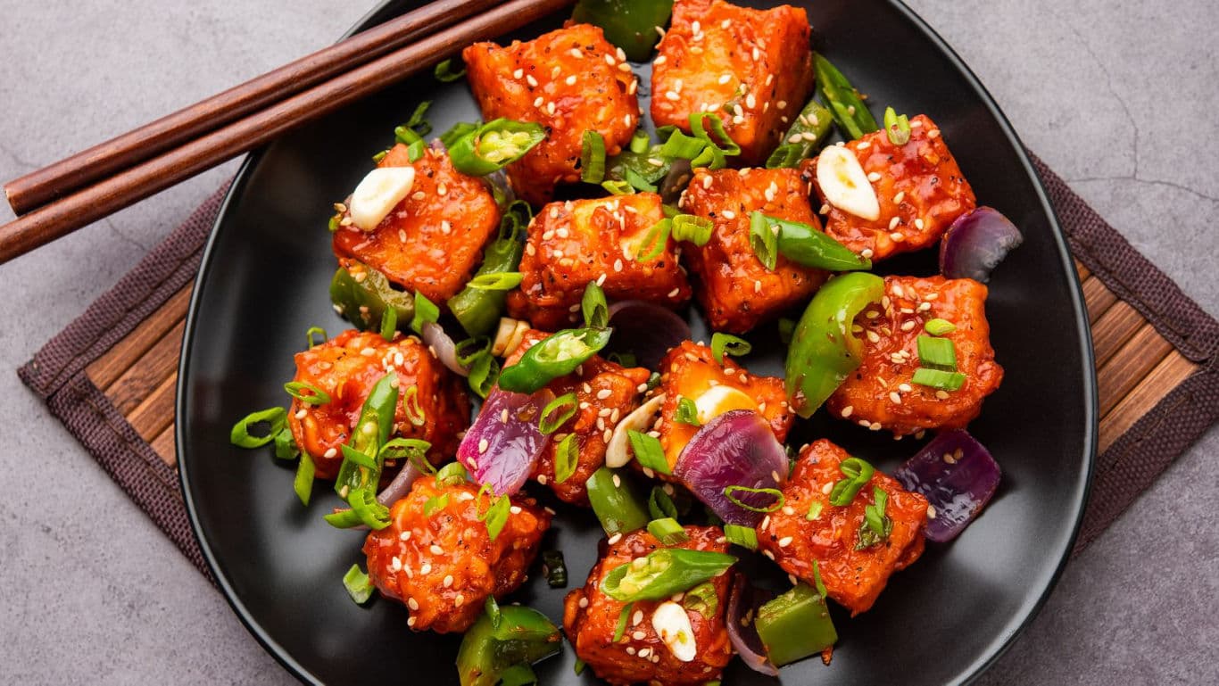 Spicy Asian Paneer Stir Fry with Vegetables