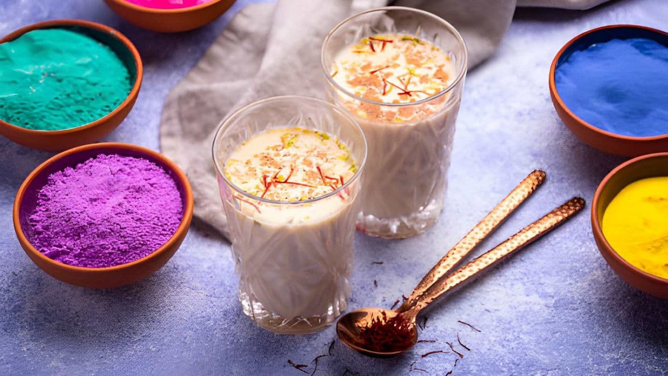 Thandai recipe in a glass