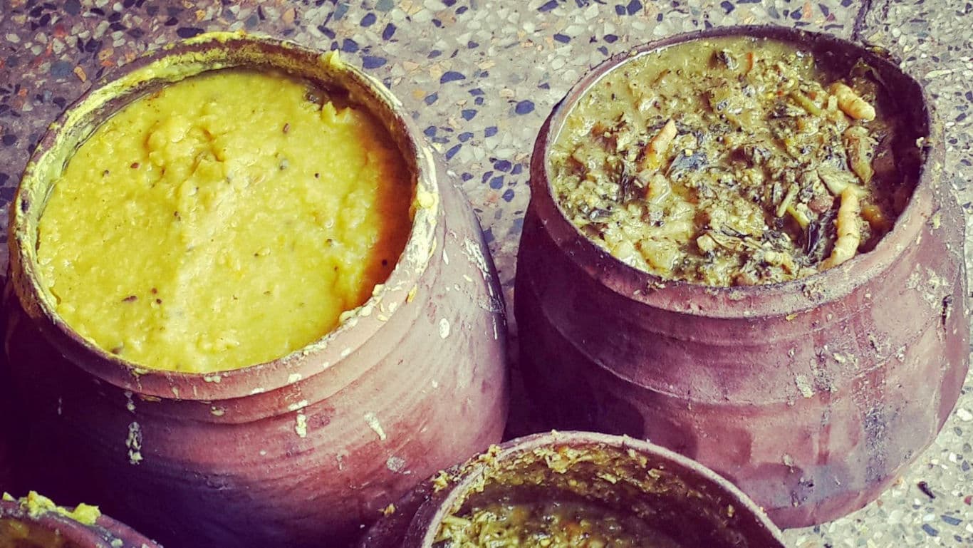 Traditional Clay Pots with Indian Cuisine