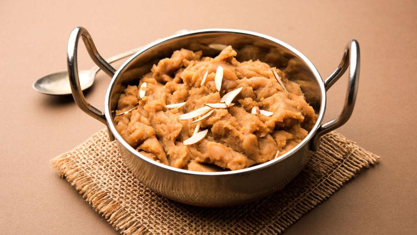 Traditional Indian dessert in steel bowl