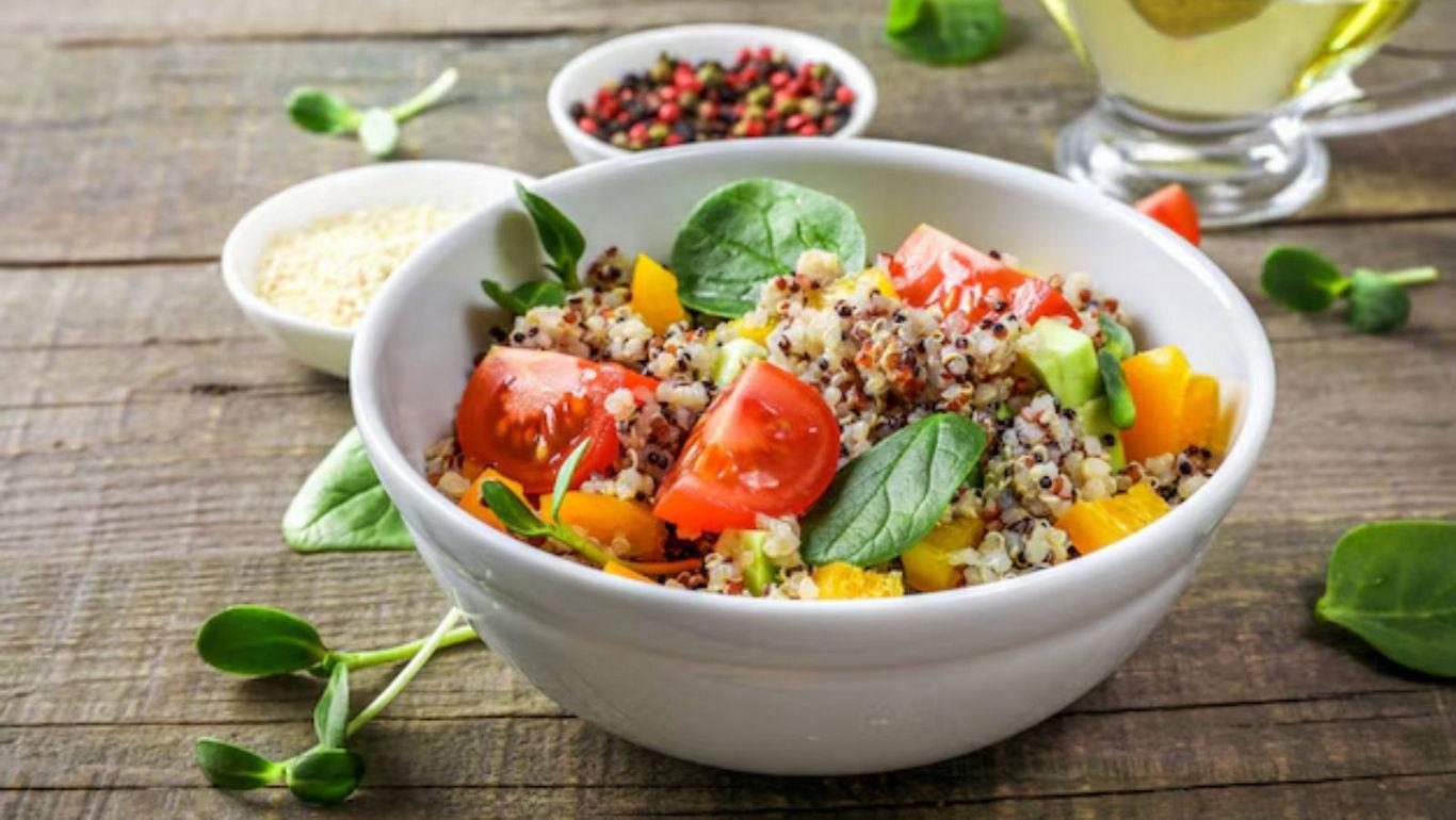 Fresh quinoa salad with vegetables