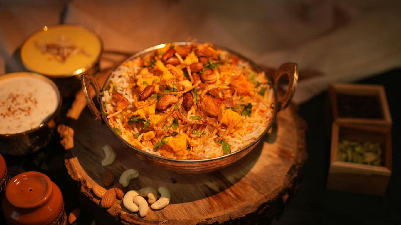 Traditional Biryani with Nuts and Spices