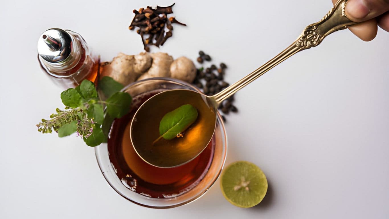 Herbal tea with fresh ingredients