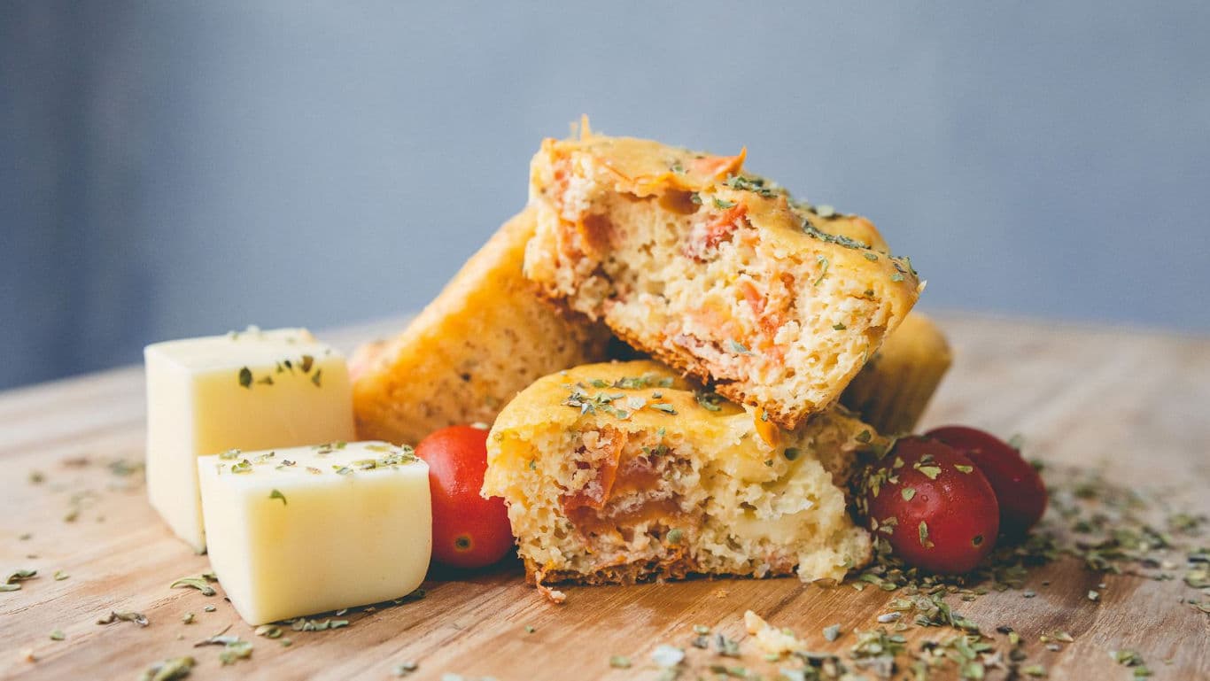 Savory cornbread with cheese and tomatoes