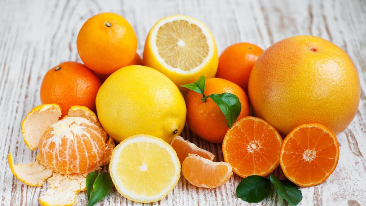 Citrus fruit on a table