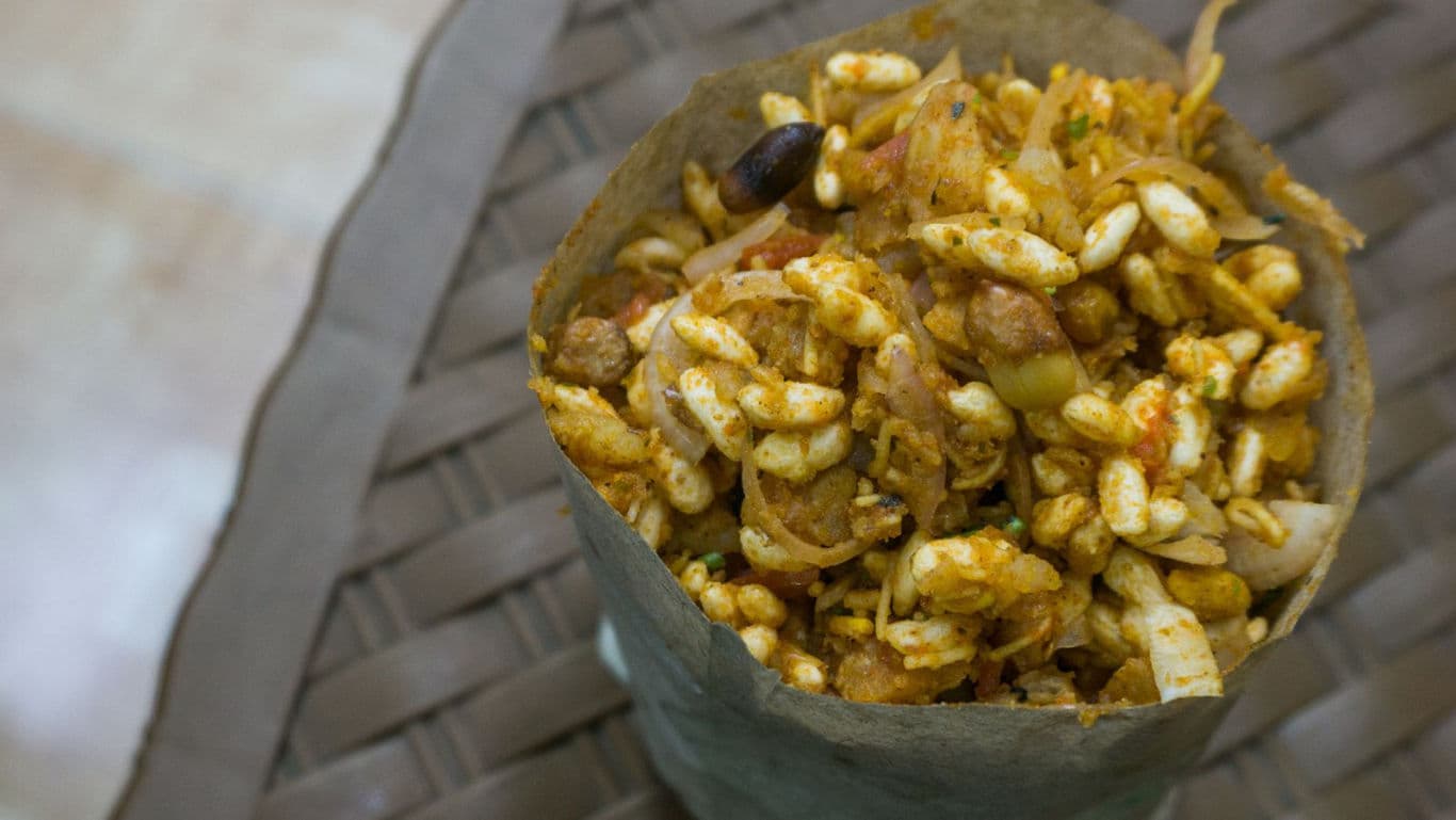 Spicy Indian puffed rice street snack