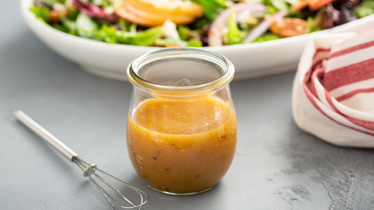 light vinaigrette in a jar