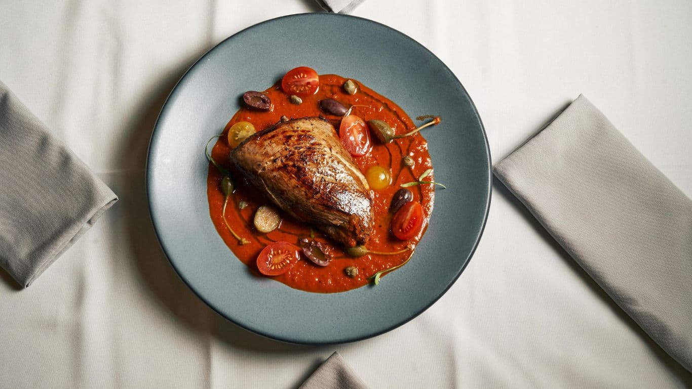 Gourmet roasted chicken breast with sauce