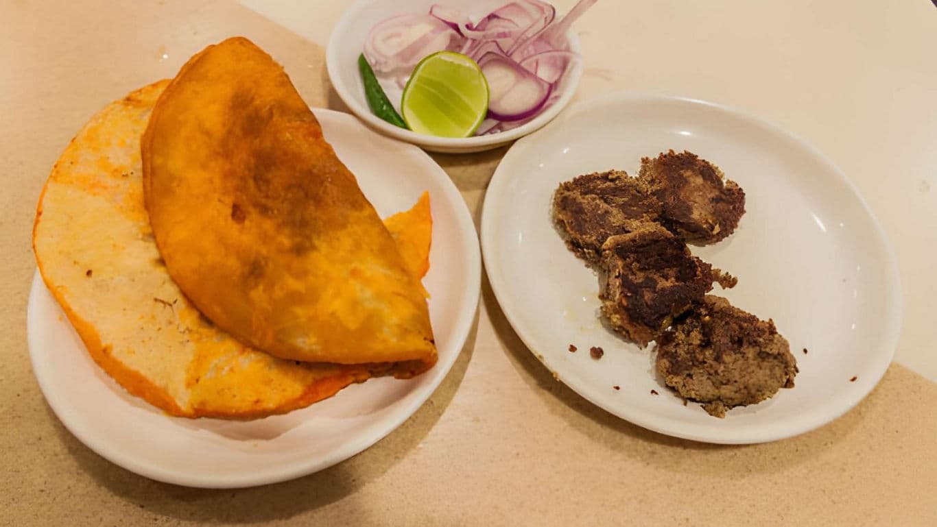 Mexican fried empanada with side dishes