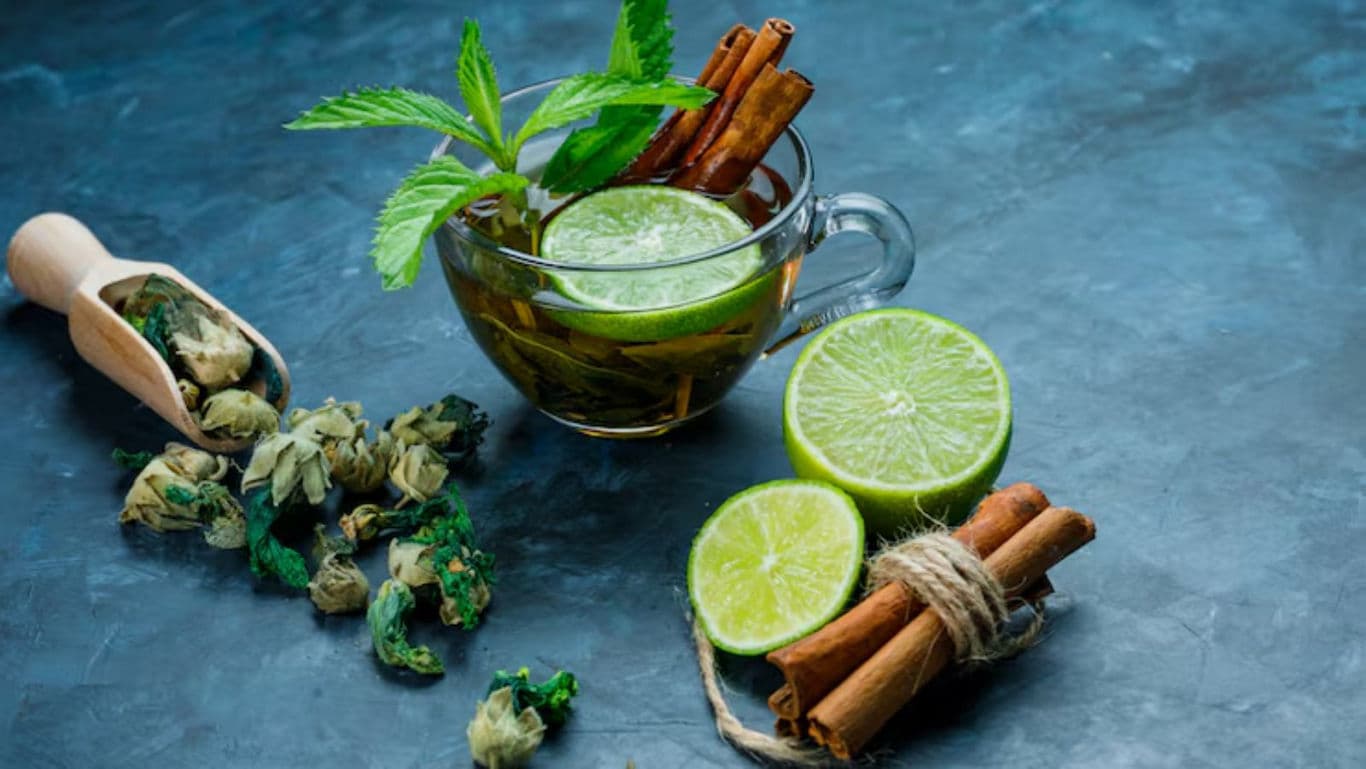 Herbal Tea with Lime and Cinnamon