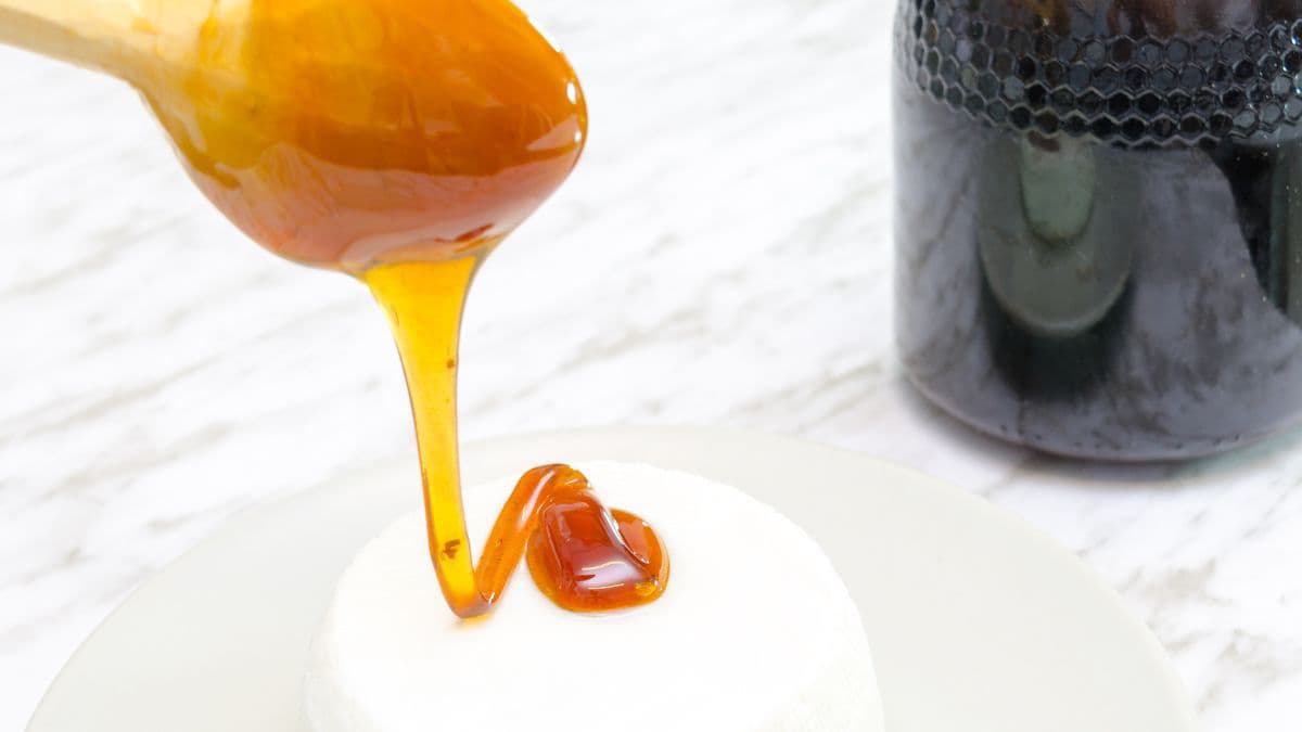 honey drizzled on cheese