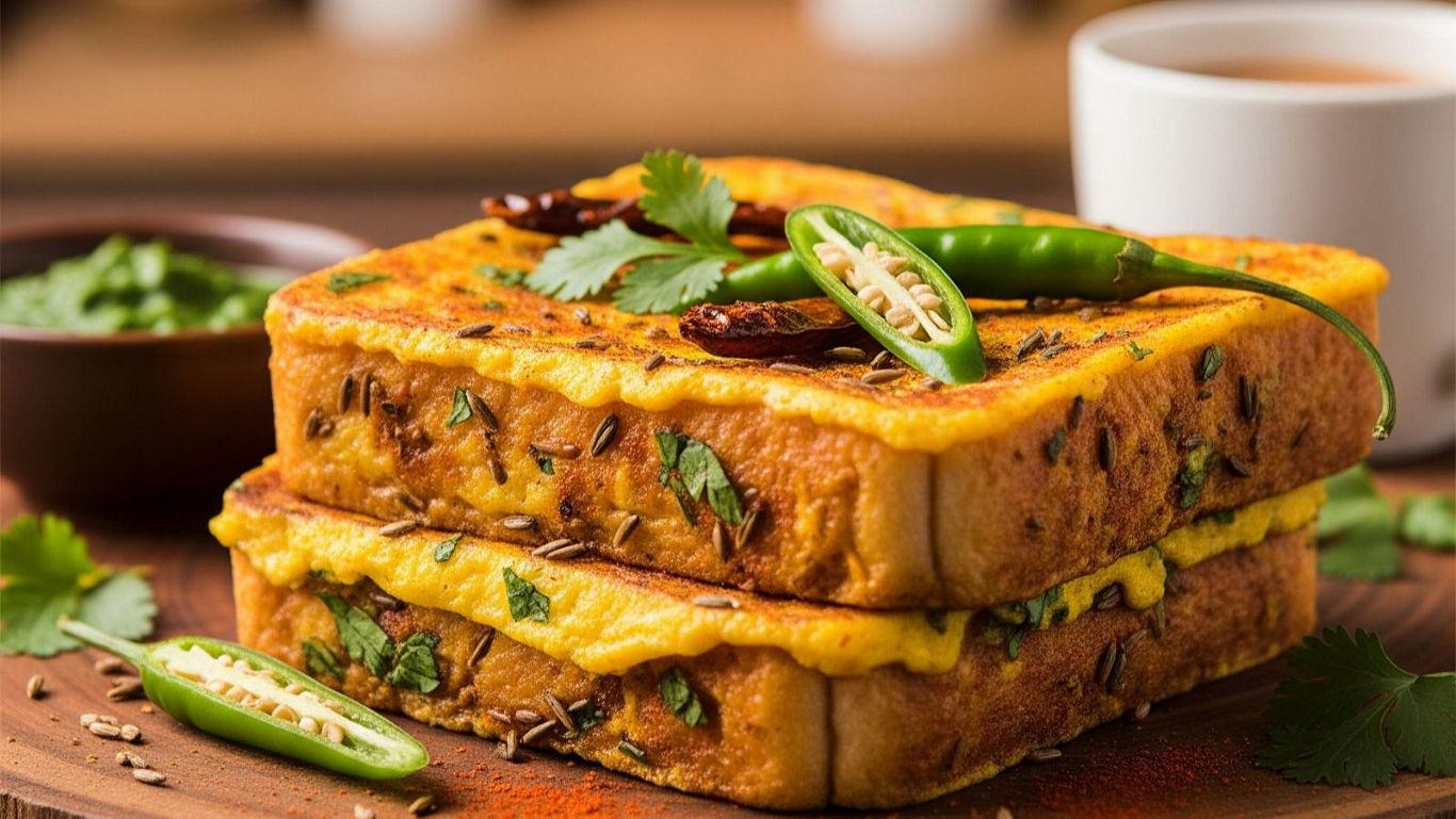 Vegetable-Stuffed Bread Omelette 