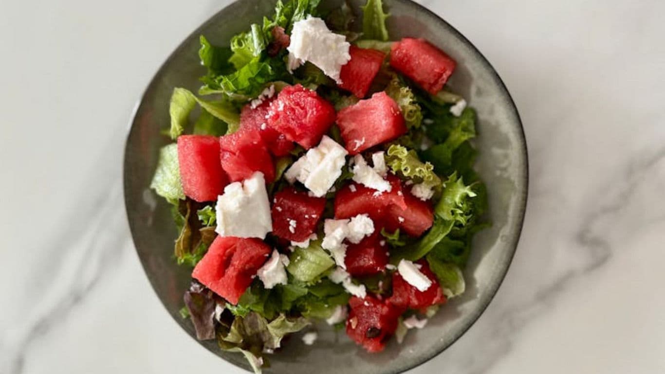 Fresh Watermelon and Feta Cheese Summer Salad