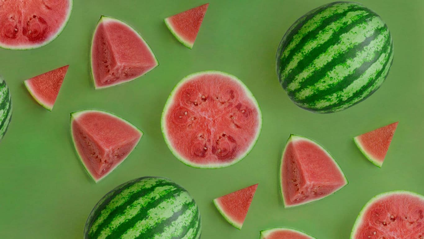 watermelon pieces.