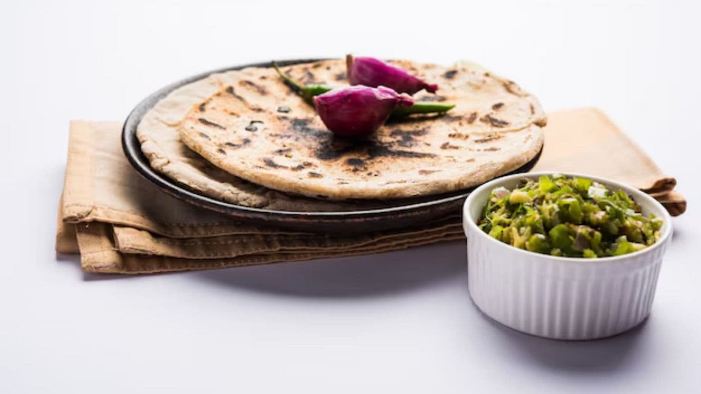 Grilled flatbread with vegetable side dish
