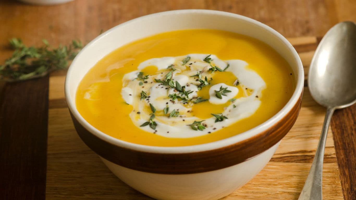 Creamy Butternut Squash Soup with Fresh Herbs