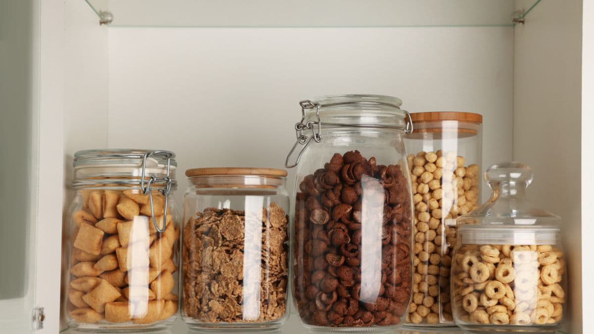 Snacks in glass jars